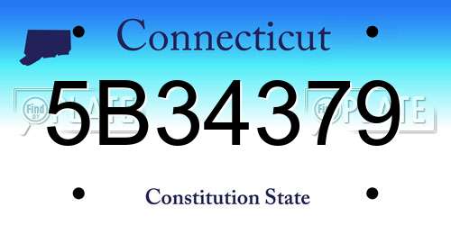5B34379 Connecticut License Plate