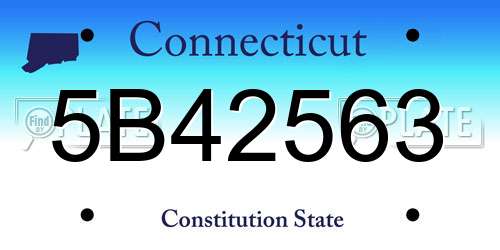 5B42563 Connecticut License Plate