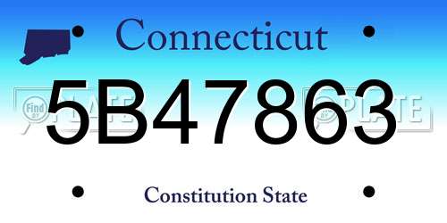 5B47863 Connecticut License Plate