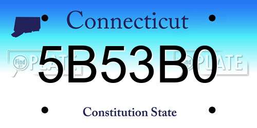 5B53B0 Connecticut License Plate