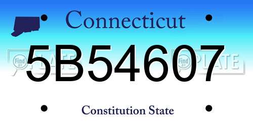 5B54607 Connecticut License Plate