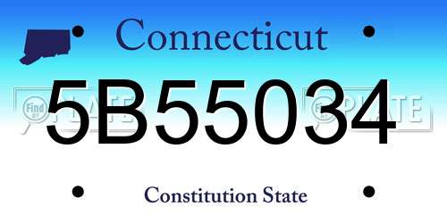 5B55034 Connecticut License Plate
