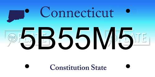 5B55M5 Connecticut License Plate