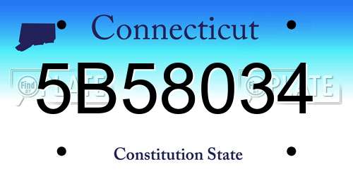 5B58034 Connecticut License Plate