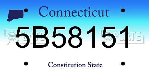 5B58151 Connecticut License Plate