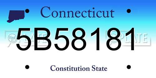 5B58181 Connecticut License Plate