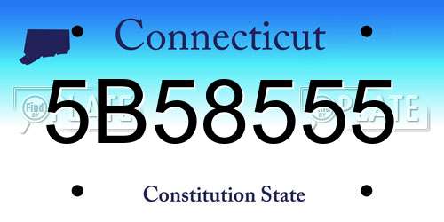 5B58555 Connecticut License Plate