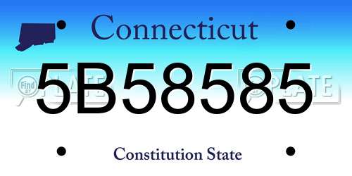 5B58585 Connecticut License Plate