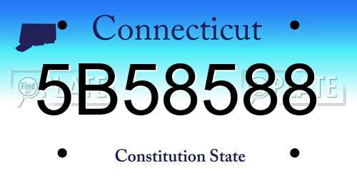 5B58588 Connecticut License Plate