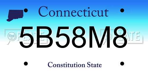 5B58M8 Connecticut License Plate