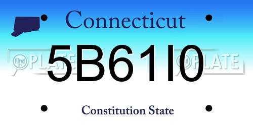 5B61I0 Connecticut License Plate