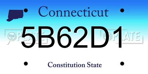5B62D1 Connecticut License Plate