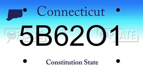 5B62O1 Connecticut License Plate