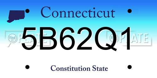 5B62Q1 Connecticut License Plate