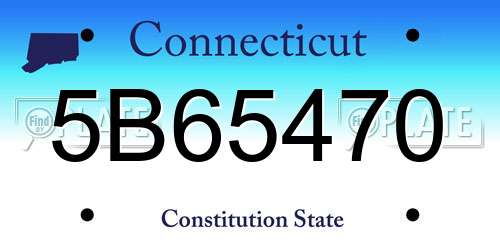 5B65470 Connecticut License Plate