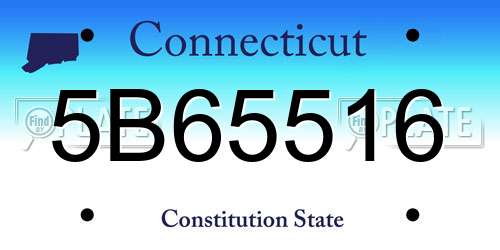 5B65516 Connecticut License Plate