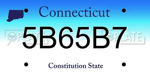 5B65B7 Connecticut License Plate