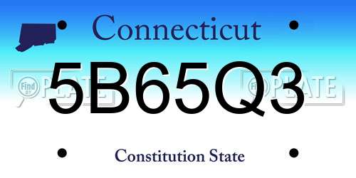 5B65Q3 Connecticut License Plate