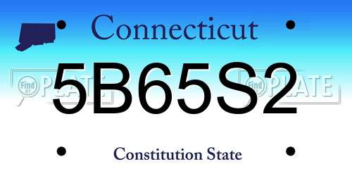5B65S2 Connecticut License Plate