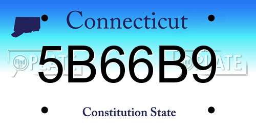 5B66B9 Connecticut License Plate