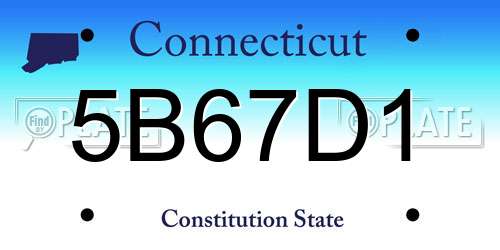 5B67D1 Connecticut License Plate