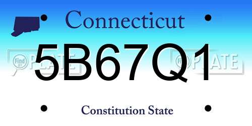 5B67Q1 Connecticut License Plate