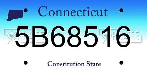 5B68516 Connecticut License Plate