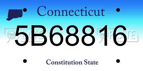 5B68816 Connecticut License Plate