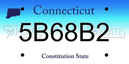 5B68B2 Connecticut License Plate