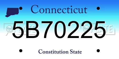 5B70225 Connecticut License Plate