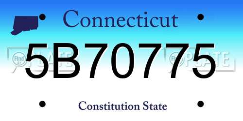 5B70775 Connecticut License Plate