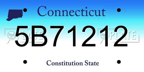 5B71212 Connecticut License Plate