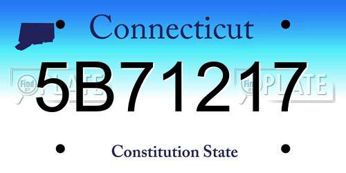 5B71217 Connecticut License Plate