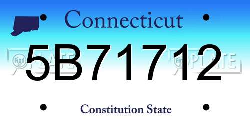 5B71712 Connecticut License Plate