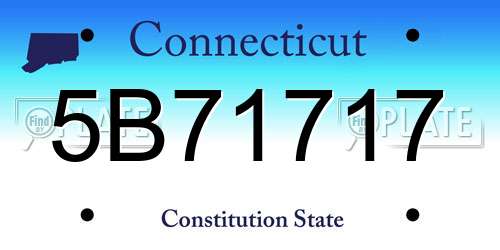 5B71717 Connecticut License Plate