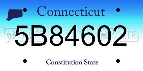 5B84602 Connecticut License Plate