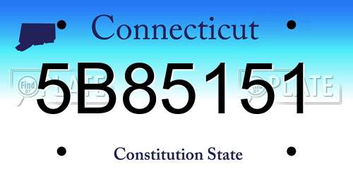 5B85151 Connecticut License Plate