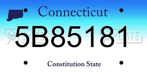 5B85181 Connecticut License Plate