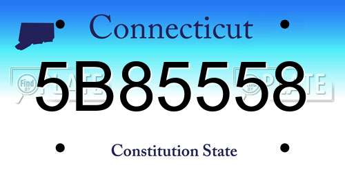 5B85558 Connecticut License Plate