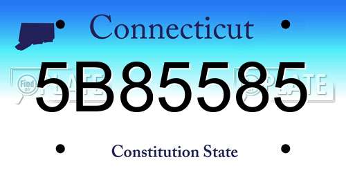 5B85585 Connecticut License Plate