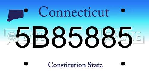 5B85885 Connecticut License Plate