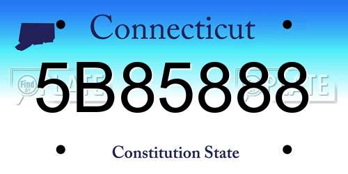 5B85888 Connecticut License Plate