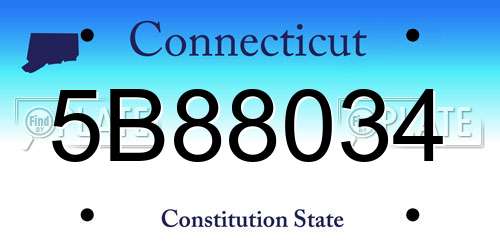 5B88034 Connecticut License Plate