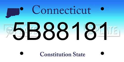 5B88181 Connecticut License Plate