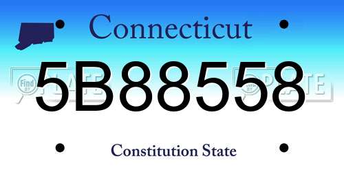 5B88558 Connecticut License Plate