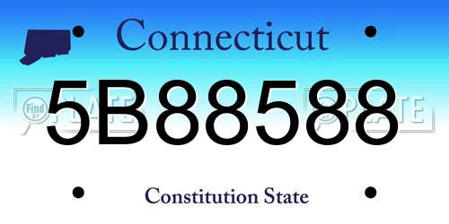 5B88588 Connecticut License Plate