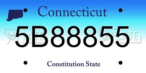 5B88855 Connecticut License Plate