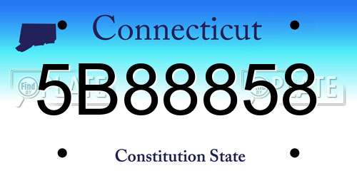 5B88858 Connecticut License Plate
