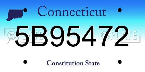 5B95472 Connecticut License Plate