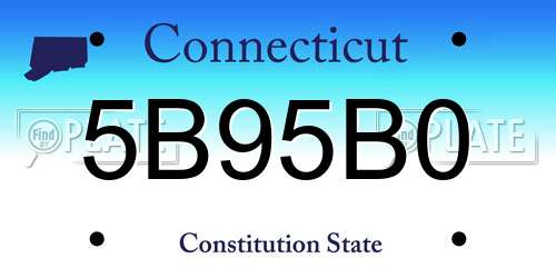 5B95B0 Connecticut License Plate